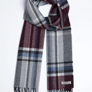 3Картинка Foxford Maroon and Grey Lambswool Scarf